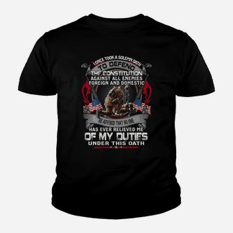 Mens I Once Took A Solemn Oath To Defend The Constitution Veteran Youth T-shirt | Crazezy UK