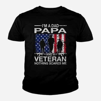 Mens I'm A Dad Papa And A Veteran For Dad Father's Day Youth T-shirt | Crazezy DE