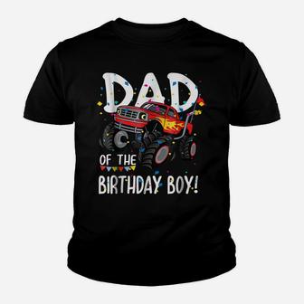 Mens Monster Truck Party Dad Of Birthday Boy Shirt Gift Youth T-shirt | Crazezy