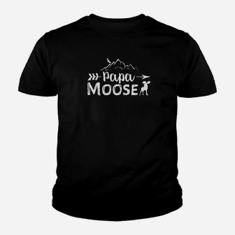Mens Papa Moose Shirt Matching Family Mama Papa Moose Camping Youth T-shirt | Crazezy