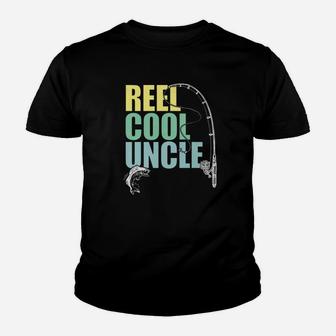 Mens Reel Cool Uncle Fishing Daddy Fathers Day Shirt Youth T-shirt | Crazezy AU