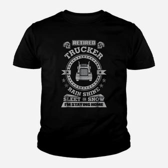 Mens Retired Trucker Shirts Funny Truck Driver Clothing Youth T-shirt | Crazezy
