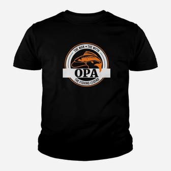 Mens The Man The Myth The Fishing Legend Opa Gift Youth T-shirt | Crazezy UK