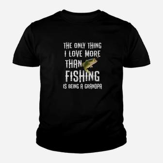 Mens The Only Thing I Love More Than Fishing Grandpa Mens Gift Premium Youth T-shirt | Crazezy DE