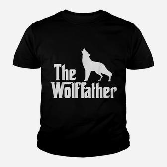 Mens The Wolffather Funny Wolves Lover Wolf Youth T-shirt | Crazezy CA