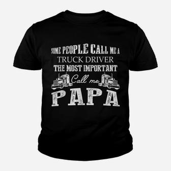 Mens Trucker Papa Funny Tshirt Truck Driver Grandpa Gift Youth T-shirt | Crazezy UK