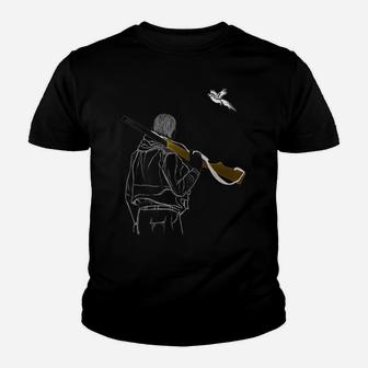 Mens Upland Bird Hunting Silhouette Gift Ringneck Pheasant Hunter Youth T-shirt | Crazezy