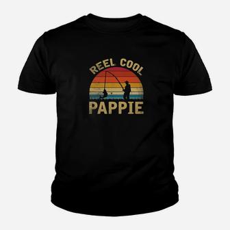 Mens Vintage Reel Cool Pappie Fish Fishing Shirt Fathers Day Gif Youth T-shirt | Crazezy