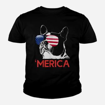 Merica Boston Terrier American Flag 4Th Of July Bostie Youth T-shirt | Crazezy