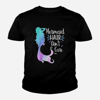 Mermaid Hair Dont Care Watercolor Mermaid Lovers Swim Hair Youth T-shirt | Crazezy