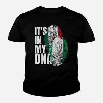 Mexican And Nigerian Mix DNA Heritage Flag Gift Youth T-shirt | Crazezy CA