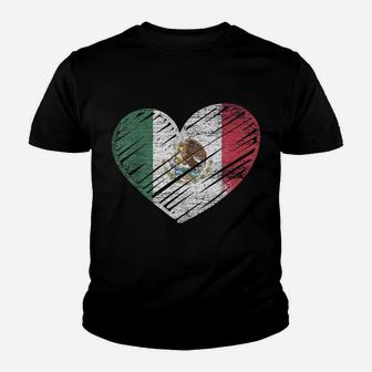 Mexican Flag Love Valentines Day Gift Idea Heart Mexico Youth T-shirt | Crazezy