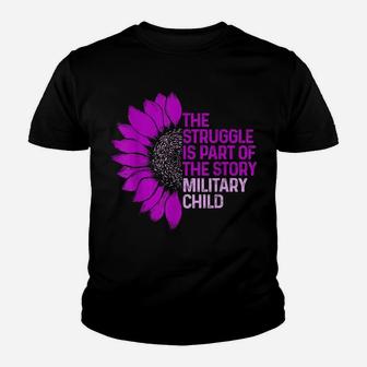 Military Child Month Purple Up Learns Youth T-shirt | Crazezy