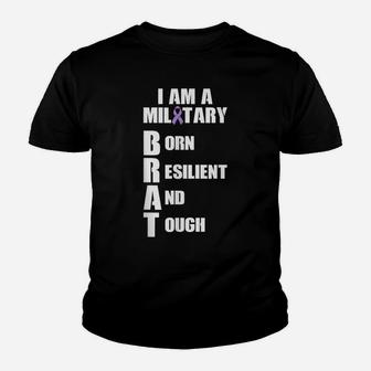 Military Child Month Purple Up Pride Brave Brat T Shirt Youth T-shirt | Crazezy