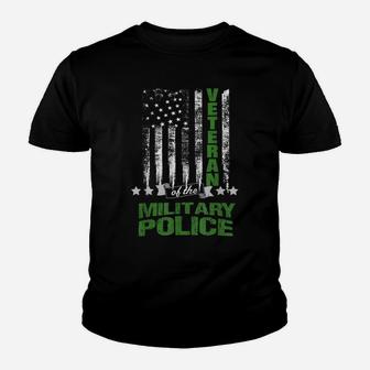 Military Police Veteran American Flag Youth T-shirt | Crazezy