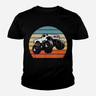 Monster Truck American Flag Racing Usa Vintage Youth T-shirt | Crazezy