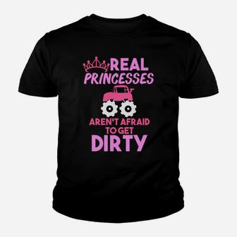 Monster Truck Hoodie For Women - Real Princesses Get Dirty Youth T-shirt | Crazezy DE