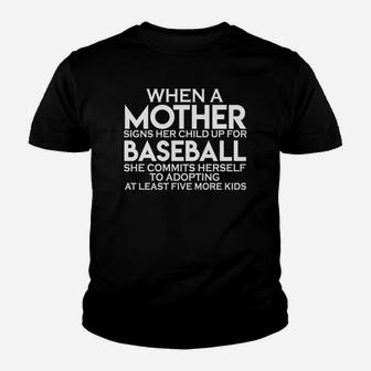 Mothers Day Funny Saying Baseball Gift For Sports Lovers Youth T-shirt | Crazezy