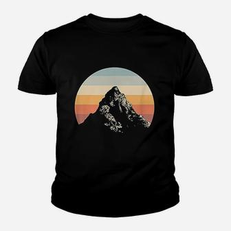 Mountain Sunset Circle Rainbow Outdoors Nature Hiking Fan Youth T-shirt | Crazezy DE