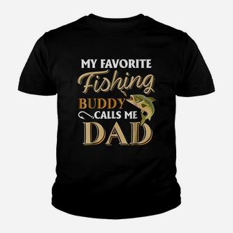My Favorite Fishing Buddy Calls Me Dad Fish Youth T-shirt | Crazezy