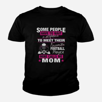 My Favorite Football Player Calls Me Mom Youth T-shirt | Crazezy