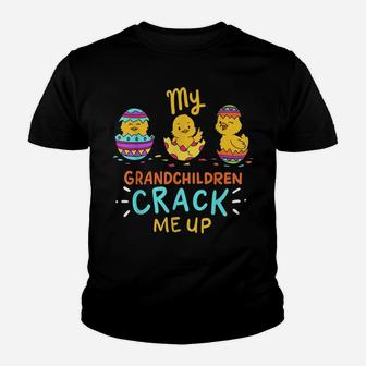 My Grandchildren Crack Me Up Cute Easter Day Gift Grandma Youth T-shirt | Crazezy