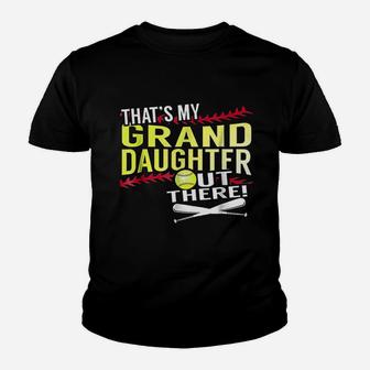 My Granddaughter Baseball And Softball Grandpa Grandma Youth T-shirt | Crazezy
