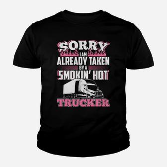 My Husband Is A Truck Driver- Womens Gift- Trucker Wife Youth T-shirt | Crazezy
