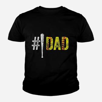 Number One Softball Fan Dad Gift From Daughter Youth T-shirt | Crazezy