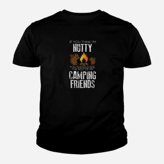 Nutty Camping Friends Funny Campfire Squirrels Camp Youth T-shirt | Crazezy AU