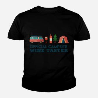 Official Campsite Wine Taster Funny Lover Youth T-shirt | Crazezy