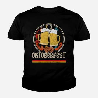 Oktoberfest Vintage Retro German Flag Munich Bavarian Gift Youth T-shirt | Crazezy