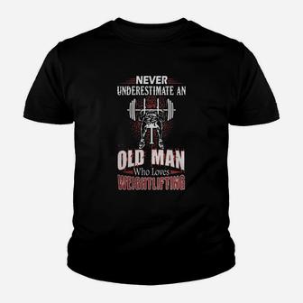 Old Man Loves Weightlifting Shirt - Mens Premium T-shirt Youth T-shirt | Crazezy