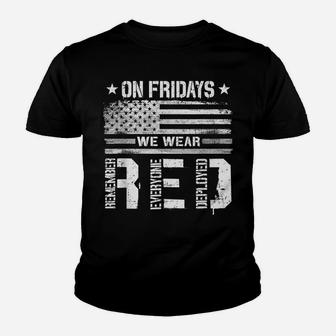 On Friday We Wear Red American Flag Military Supportive Youth T-shirt | Crazezy DE