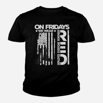 On Friday We Wear Red Veteran Red Friday Us Flag Youth T-shirt | Crazezy