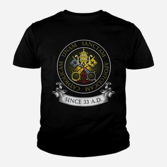 One Holy Catholic & Apostolic Church Catholic Latin T Shirt Youth T-shirt | Crazezy DE