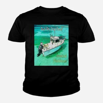 Out On The Reef Crooked Pilothouse Boat Youth T-shirt | Crazezy