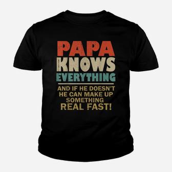 Papa Know Everything Vintage Grandpa Daddy Youth T-shirt | Crazezy UK