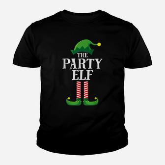 Party Elf Matching Family Group Christmas Party Pajama Youth T-shirt | Crazezy
