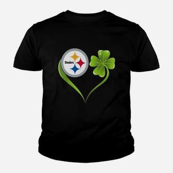 Patrick Day Shamrock Heart Football Team Pittsburgh-steeler Shirt Youth T-shirt | Crazezy AU