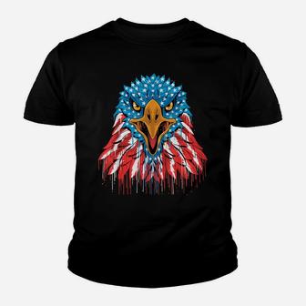 Patriotic American Eagle And Usa American Flag Youth T-shirt | Crazezy