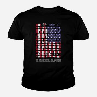 Patriotic Bricklayer Flag T Shirt Youth T-shirt | Crazezy