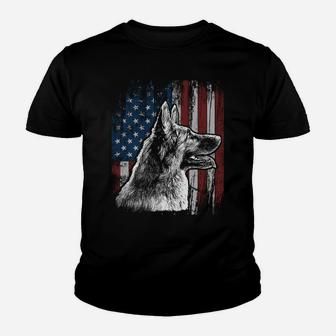 Patriotic German Shepherd American Flag Dog Gift Men Women Sweatshirt Youth T-shirt | Crazezy