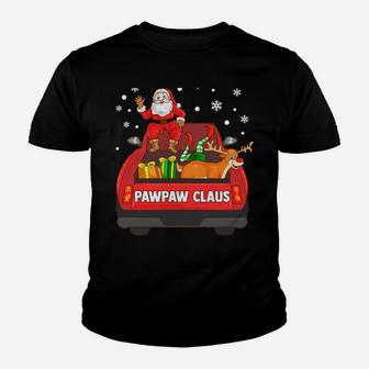 Pawpaw Claus Red Truck Santa Reindeer Elf Christmas Youth T-shirt | Crazezy AU