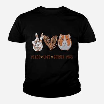 Peace Love Guinea Pigs Gift For Guinea Pigs Lover Youth T-shirt | Crazezy