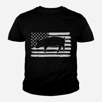 Pig 4Th Of July Usa Flag Us America Youth T-shirt | Crazezy