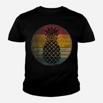 Pineapple Fruit Retro Style Vintage Distressed 70S 80S Gift Youth T-shirt | Crazezy