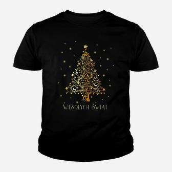 Polish Christmas Tree Poland Decoration Ornament Star Xmas Youth T-shirt | Crazezy