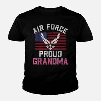 Proud Air Force Grandma American Flag Veteran Gift Youth T-shirt | Crazezy