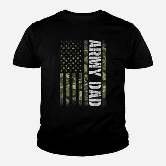 Proud Army Dad United States Usa Flag Gift For Father's Day Youth T-shirt | Crazezy